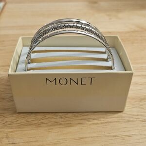 Monet Silver Bangle Bracelet Set